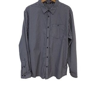 Rohan  Sun Odor Protection‎ Shirt Men XL Blue Check Hiking Travel Lightweight